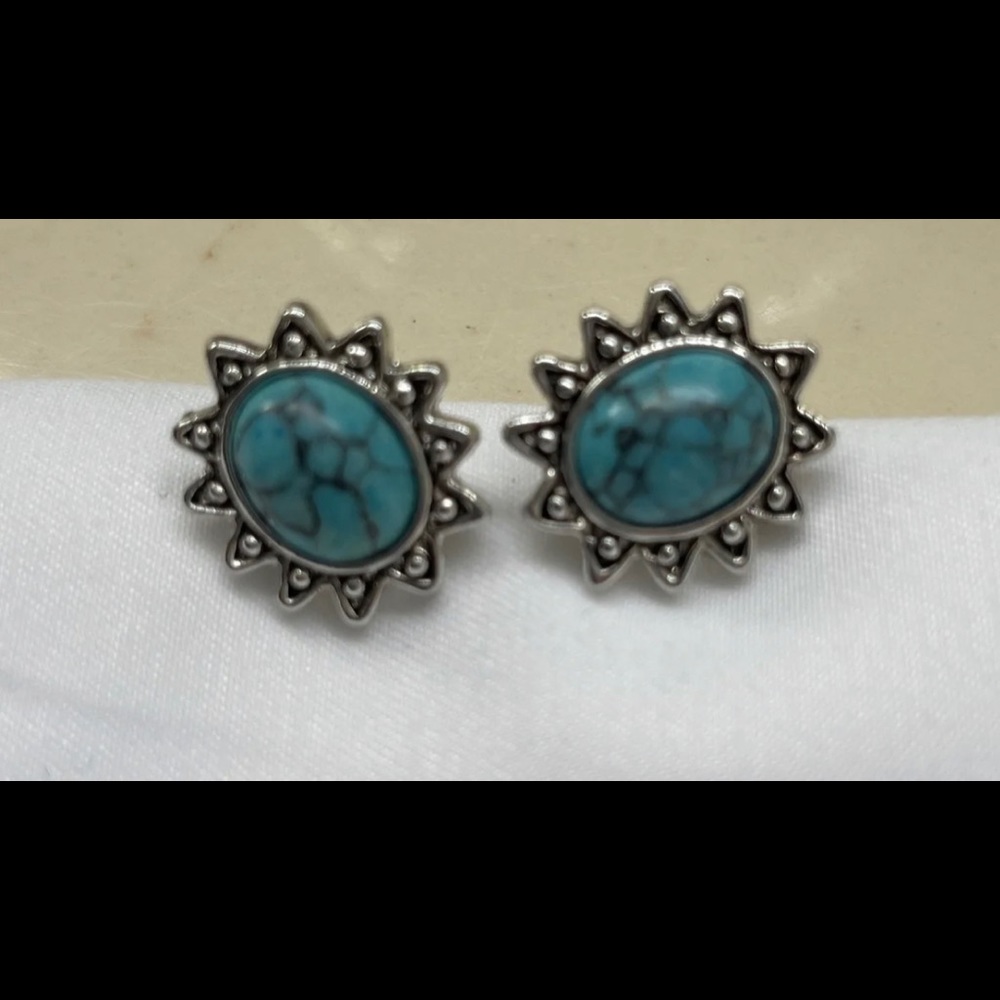 Turquoise & Silver Earrings